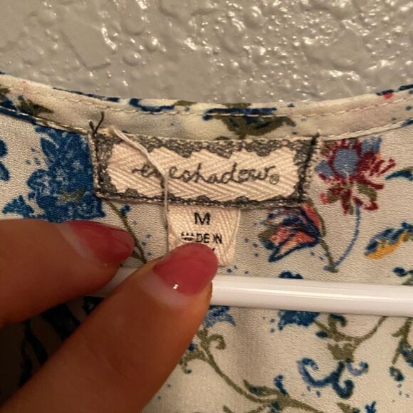 HOLIDAY TOP - Floral peasant balloon sleeve blouse medium​ - Picture 2 of 2